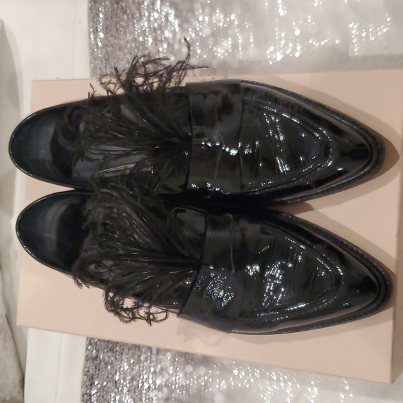 Christopher Kane Black Loafers with feathers Size 41 - Picture 6 of 7